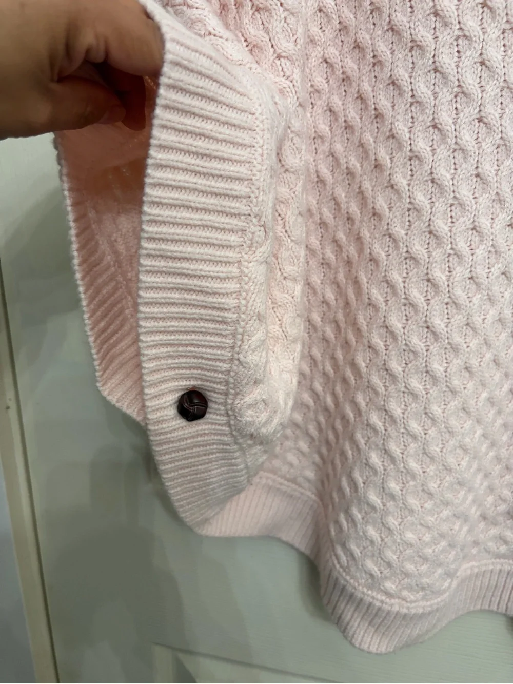 Janie & Jack Pink Cable Knit Poncho Cape Turtleneck pink color girls size 12